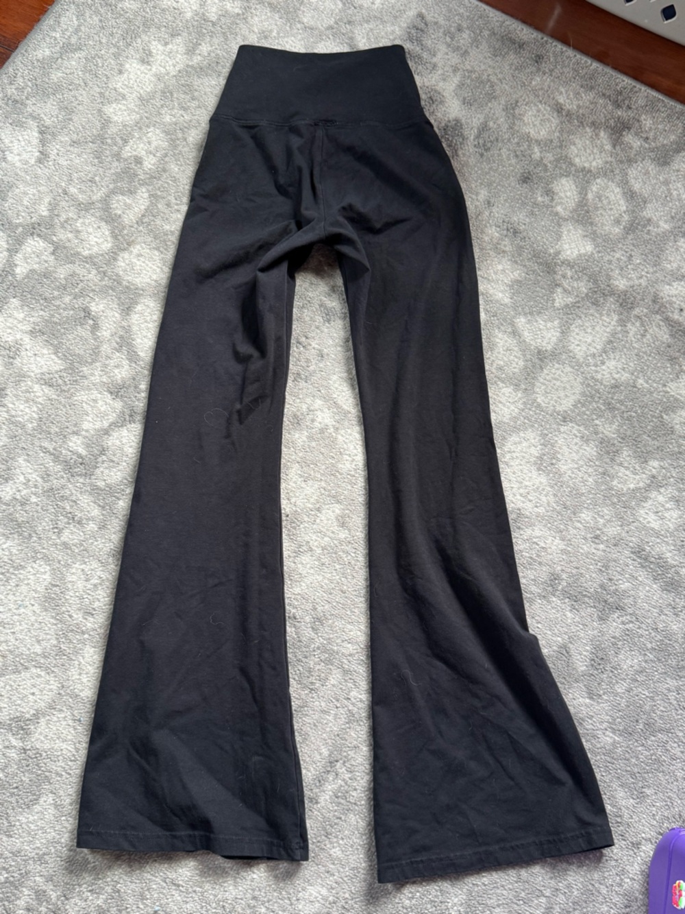 aerie Black High-Waist Flare Leggings short inseam